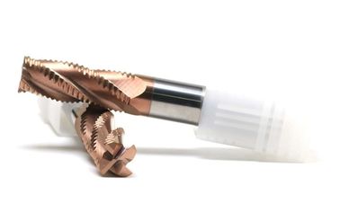 Solid Carbide 4 Flutes HRC55 Roughing End Mill Bronze Coating